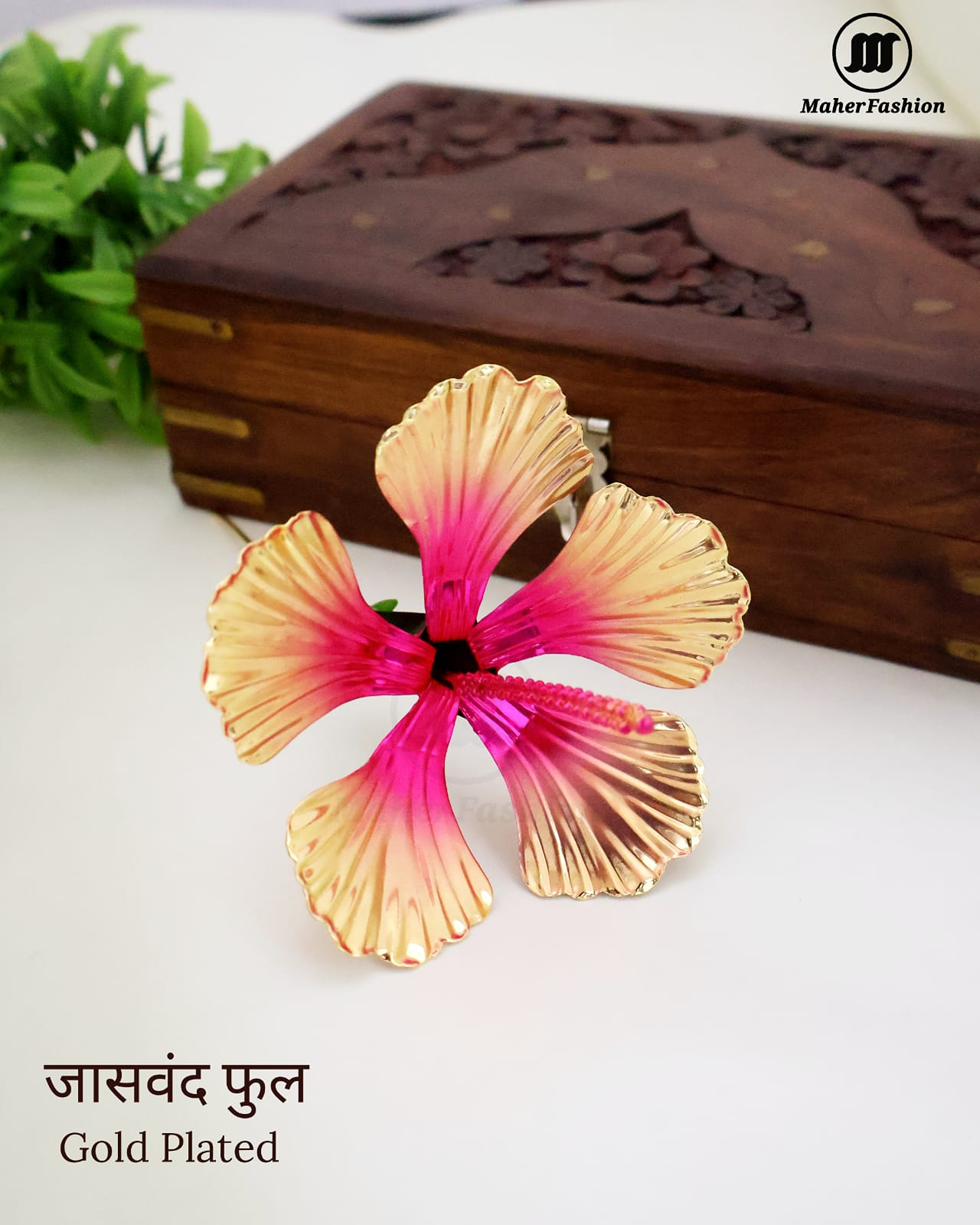 Gold Plated jaswanda Phool